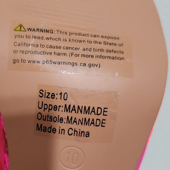 New York and Company Y2K Style Pink Snake-Print Lucite Mule Block Heel Size 10 - Picture 13 of 13